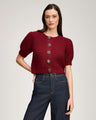 Cinq á Sept - Rita Baroque Embellished Cardigan - Berrywine