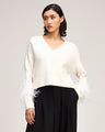 Cinq à Sept - Brianne Feather V Neck Pullover - Ivory