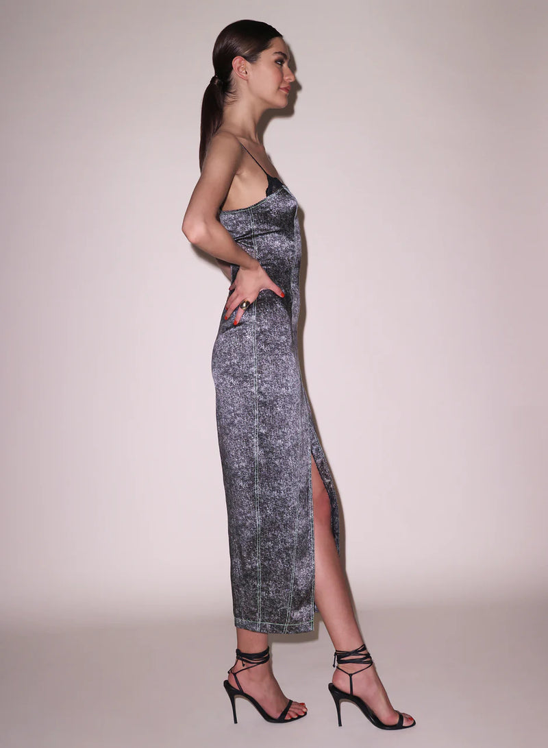 Fleur Du Mal - Margaux Maxi Dress - Grey Acid Wash