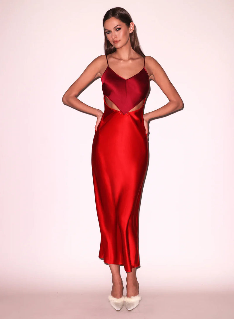 Fleur du Mal Scarlet Silk Slip Dress - Red Fleur du Mal Scarlet Silk Slip Dress - Red