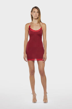 Oséree - Rose Mini Dress - Merlot/Red