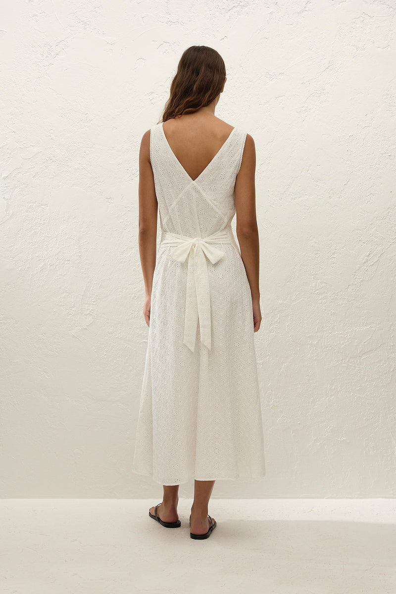 faithfull the brand maya midi dress Faithfull The Brand Jean Midi Dress In Maya Stripe Cinnamon