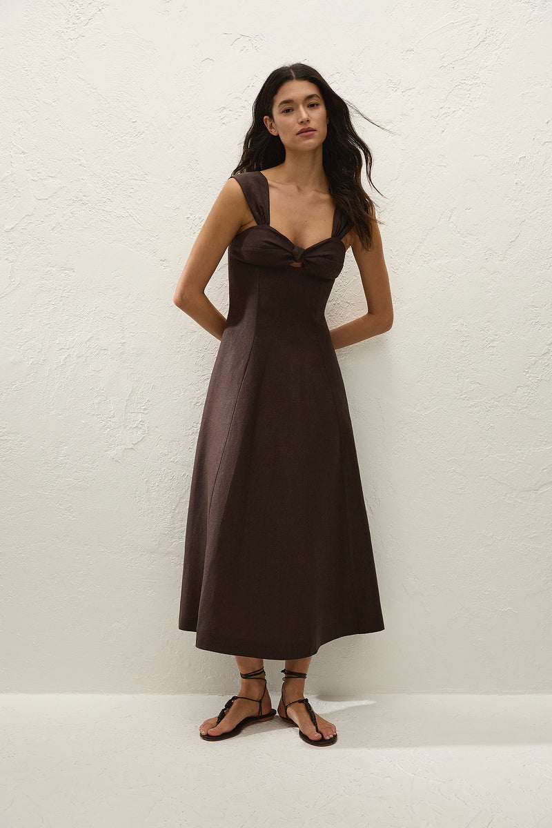 Faithfull The Brand - Pallida Midi Dress - Espresso Faithfull The Brand - Pallida Midi Dress - Espresso