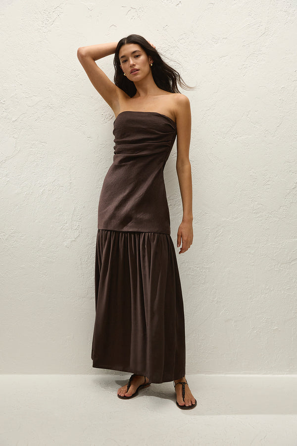 faithfull the brand maxi dress Faithfull Miro Maxi Dress in Brown