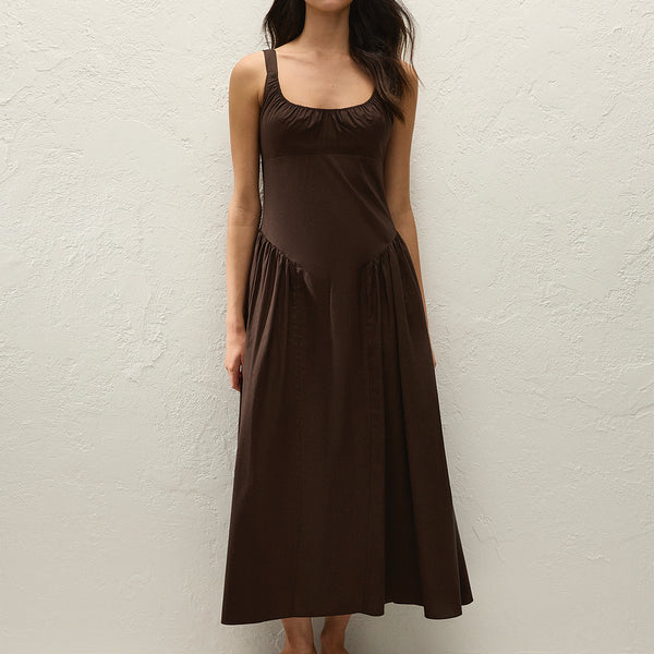 faithfull the brand andressa midi dress Faithfull The Brand - Robe Marcella Coton - Café