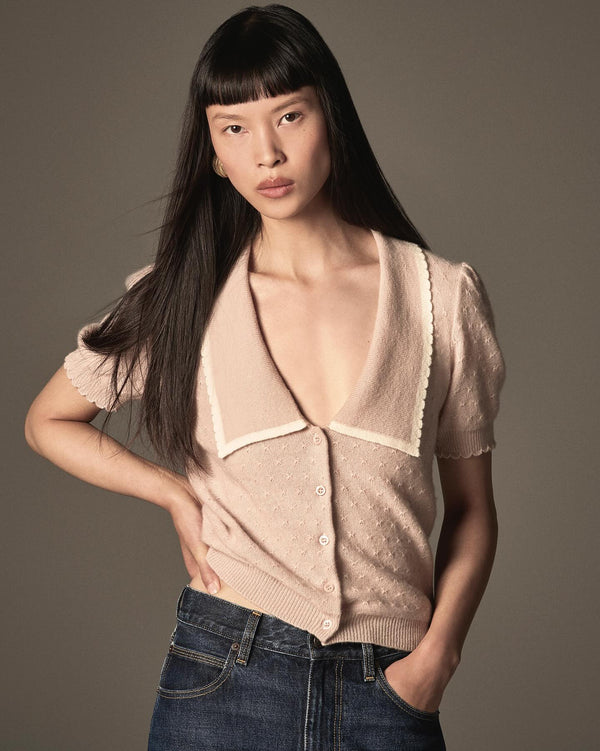 Frame - The Cashmere Sailor Sweater - Pink Sand Multi