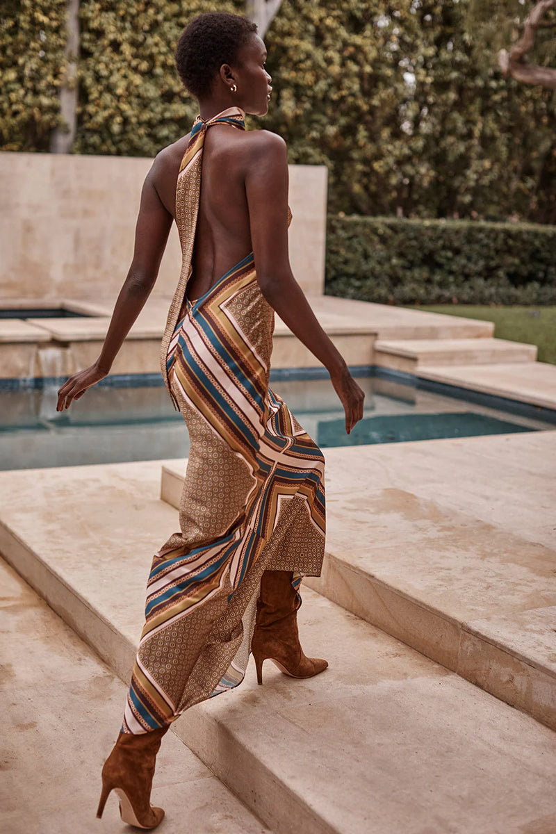 Misa - Minerva Dress - Tile Scarf and Allover