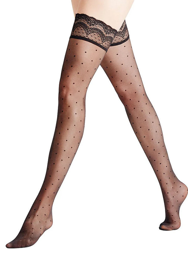 Fleur Du Mal - Falke Dot Stay Up Stocking - Black