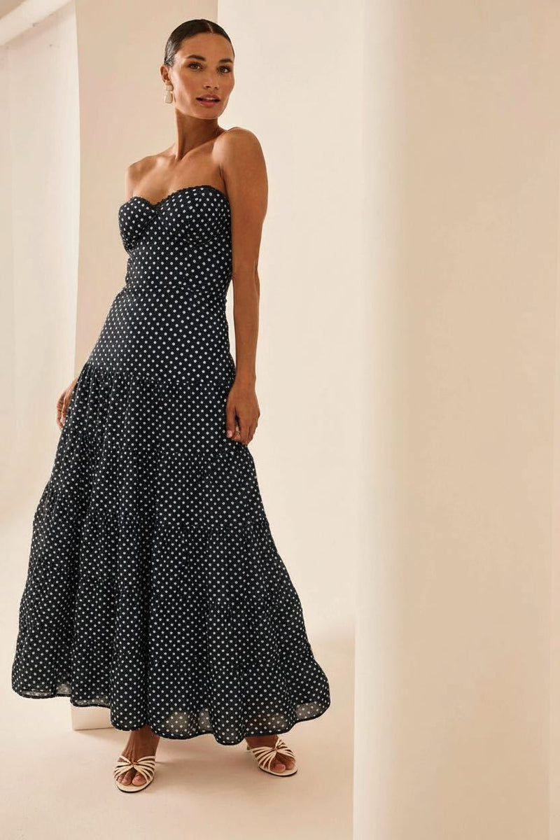 charo ruiz dress Charo Ruiz Monnet Strapless Guipure Lace-trimmed Cotton-blend Voile Maxi Dress - Women - White Dresses