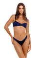 Aguabendita - Malory Fiore Bikini Top - Deep Solid Blue