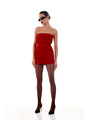 The Sei - Ruched Mini Skirt - Cherry