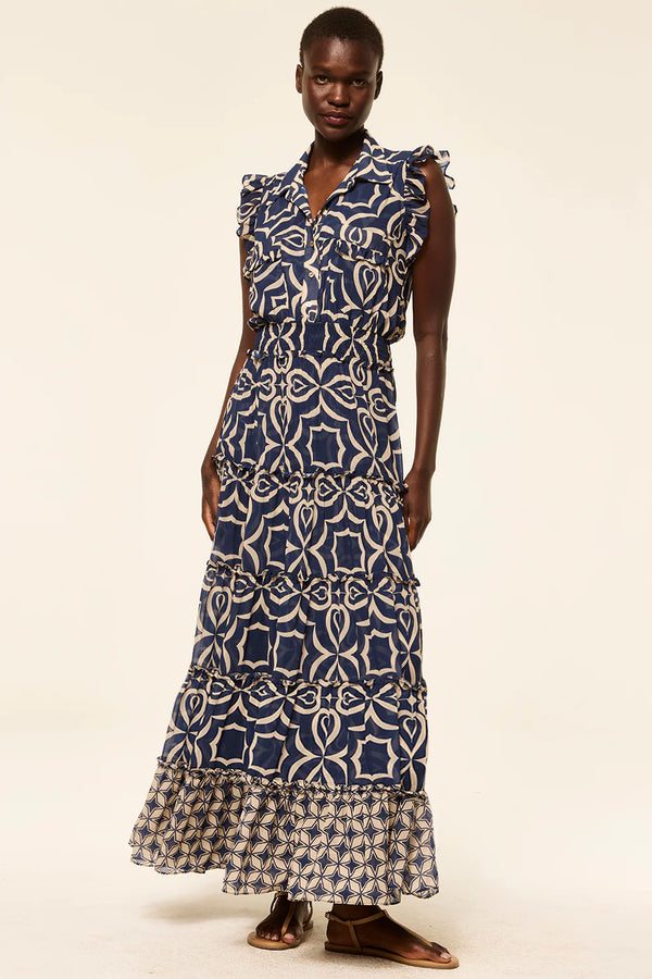 Misa - Trina Dress - Blue Mosaic