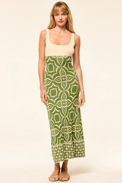 Misa - Kalil Dress - Green Mosaic