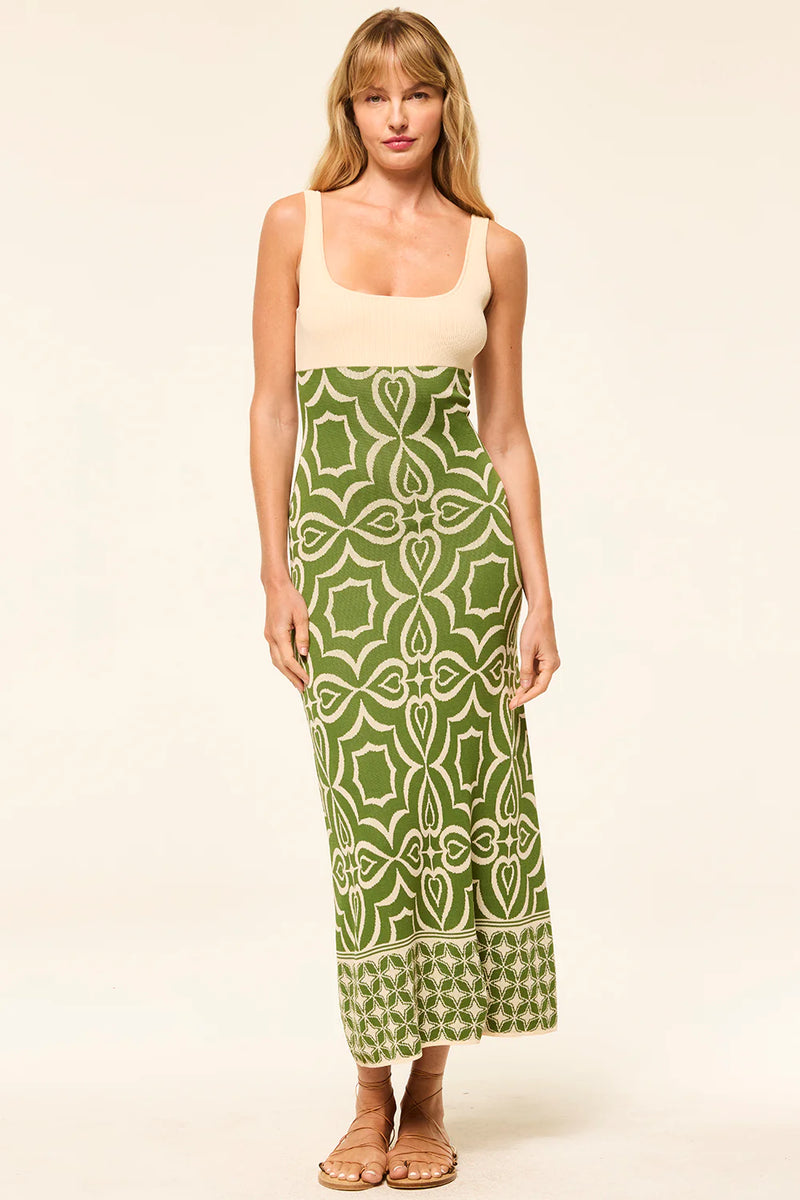 Misa - Kalil Dress - Green Mosaic