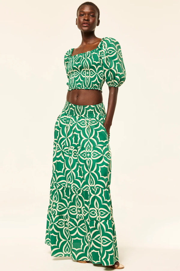 Misa - Yelena Skirt - Green Mosaic