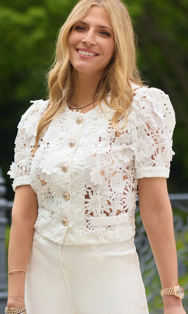 Generation Love - Joanie 3D Lace Jacket - White