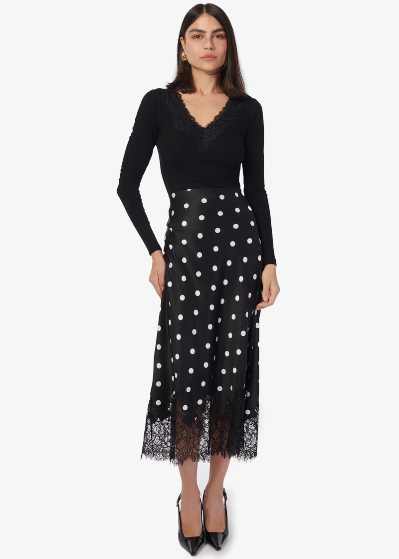 Cami NYC - Vivienne Skirt - Black Polka-Dot