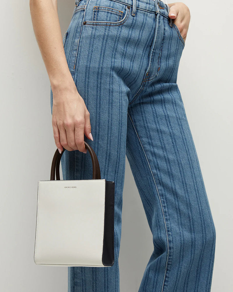 Veronica Beard - Crosbie Loafer Length Wide Leg Jean - Striped