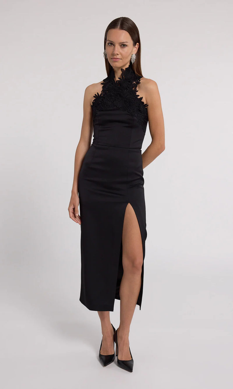 Generation love - Raven Lace Combo Halter Dress - Black Generation love - Raven Lace Combo Halter Dress - Black