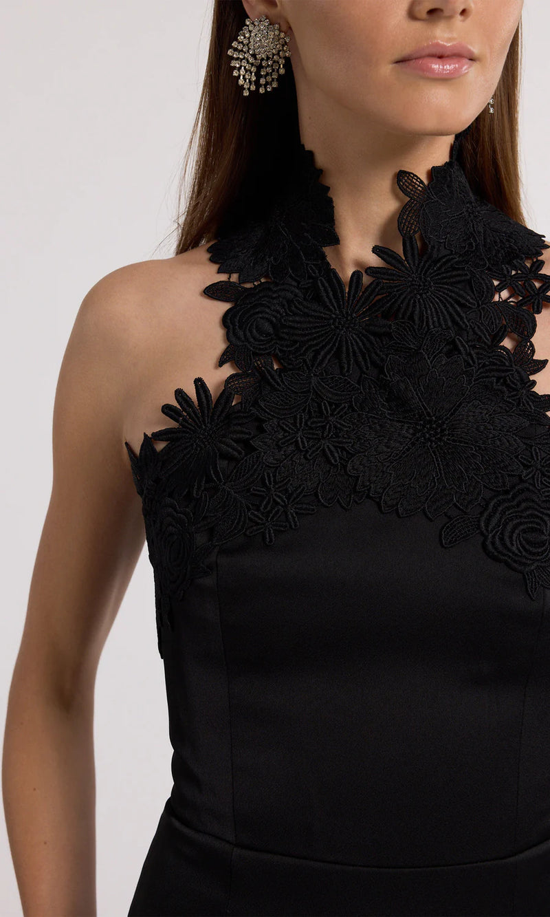 Generation love - Raven Lace Combo Halter Dress - Black Generation love - Raven Lace Combo Halter Dress - Black