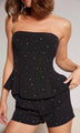 Generation Love - Beverly Crystal Crepe Bustier - Black