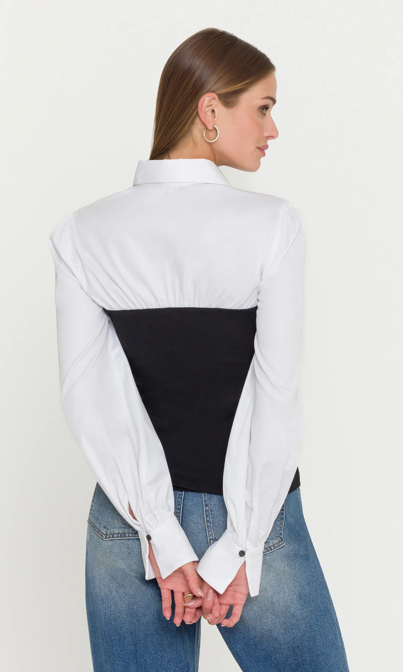 Generation Love - Franny Poplin Combo Top - Black/White