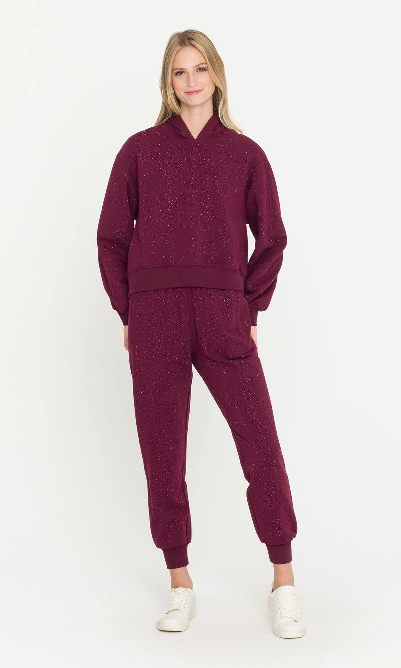 Generation Love - Renae Compact Crystal Hoodie - Malbec