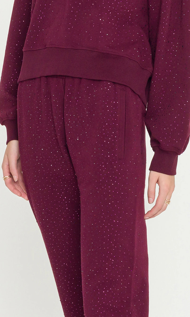 Generation Love - Ruel Compact Crystal Sweatpants - Malbec