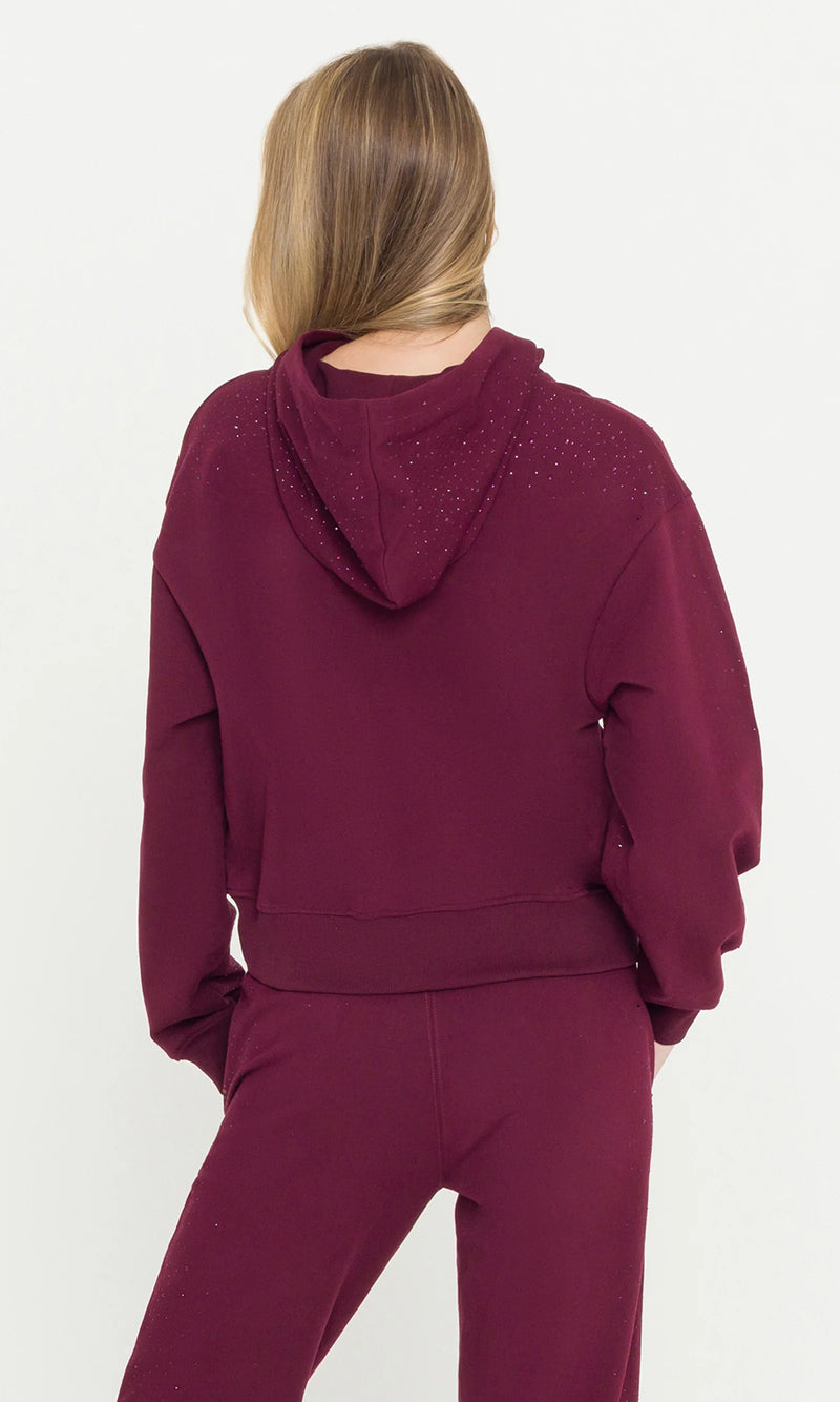Generation Love - Renae Compact Crystal Hoodie - Malbec