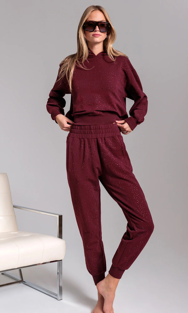 Generation Love - Ruel Compact Crystal Sweatpants - Malbec