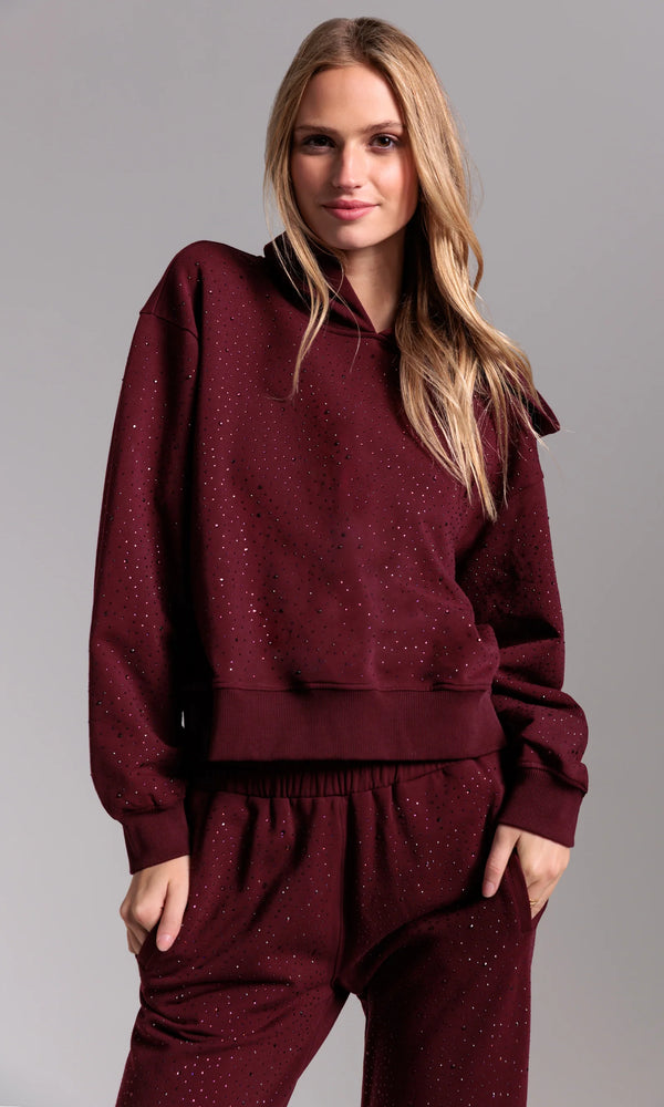 Generation Love - Renae Compact Crystal Hoodie - Malbec