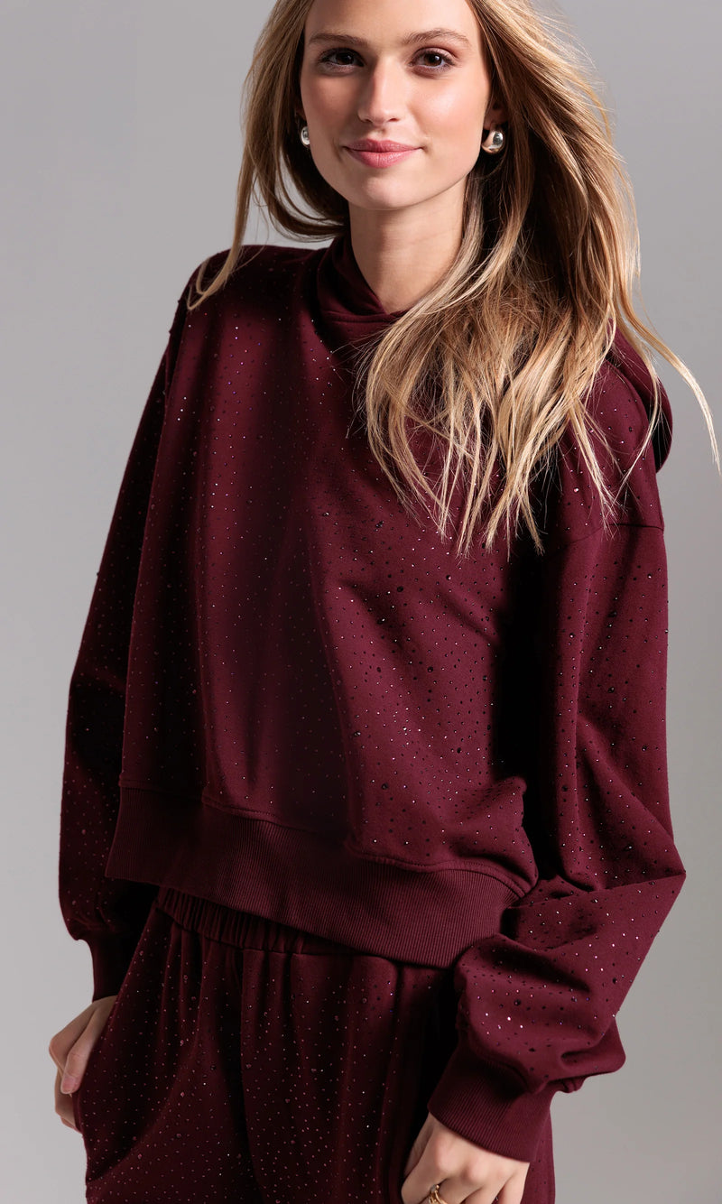 Generation Love - Renae Compact Crystal Hoodie - Malbec