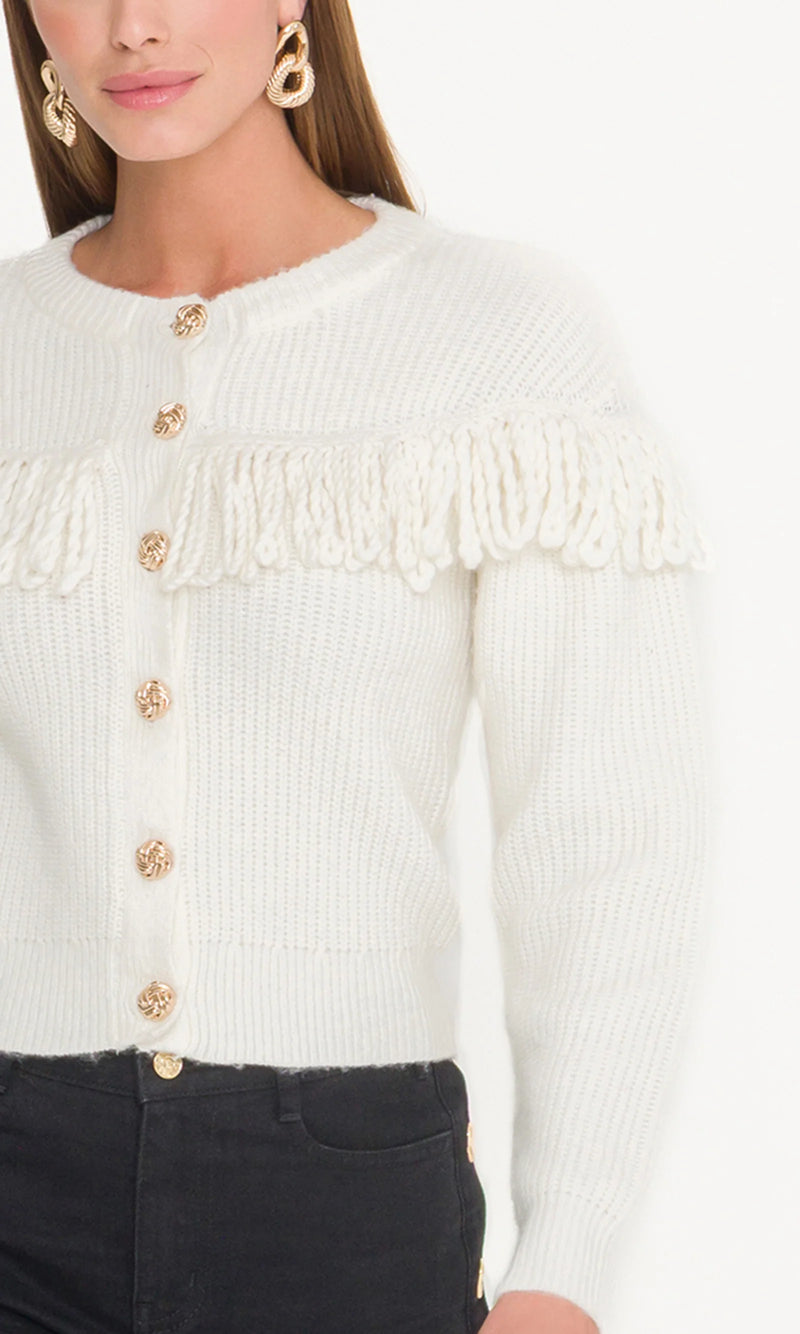 Generation Love - Shifra Fringe Cardigan - Cream