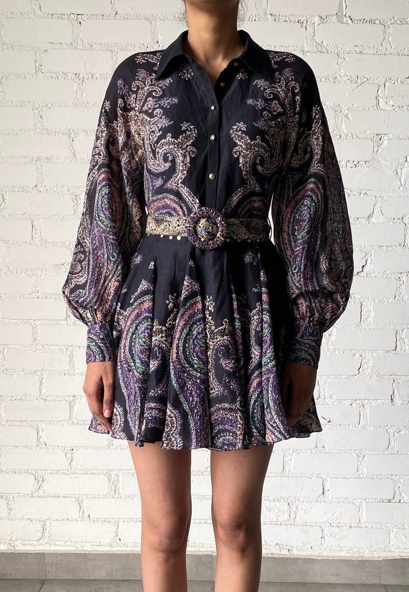 hemant and nandita short dress with buckle belt Ezra Buckle Short Dress - Hemant & Nandita