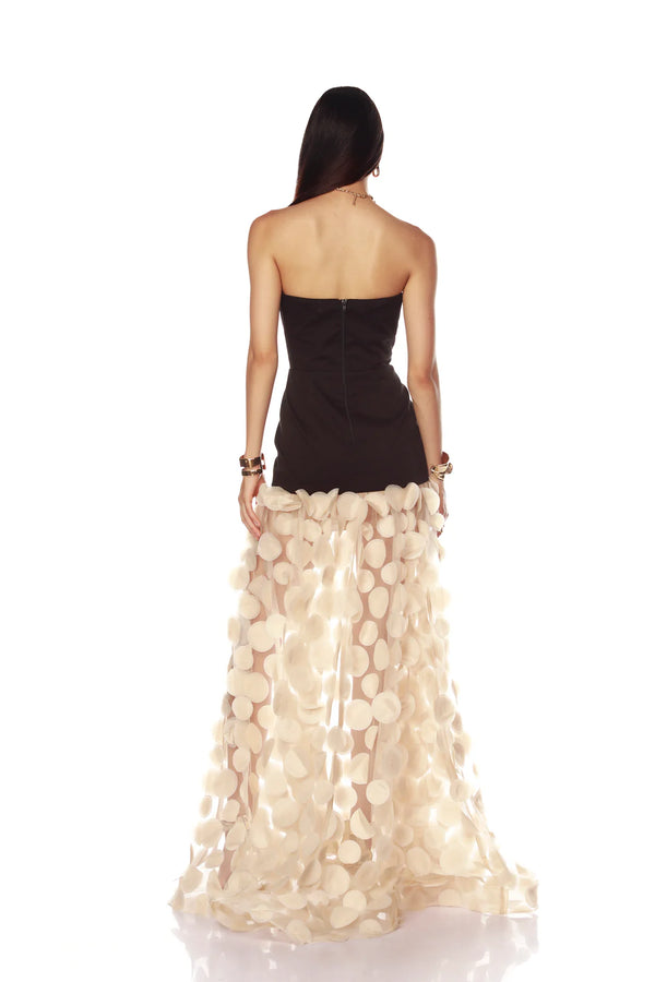 Bronx and Banco - Harper Strapless Gown - Black and Beige