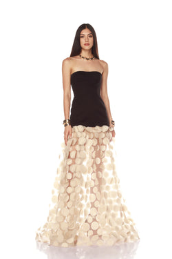 Bronx and Banco - Harper Strapless Gown - Black and Beige