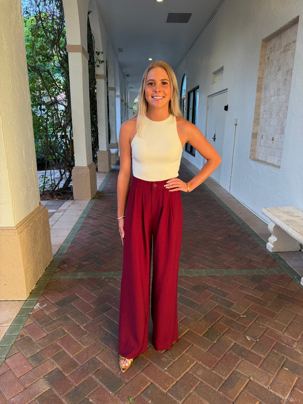 Nonchalant - Fabi Pants - Bourdeaux | Jessie Boutique Exclusive Color