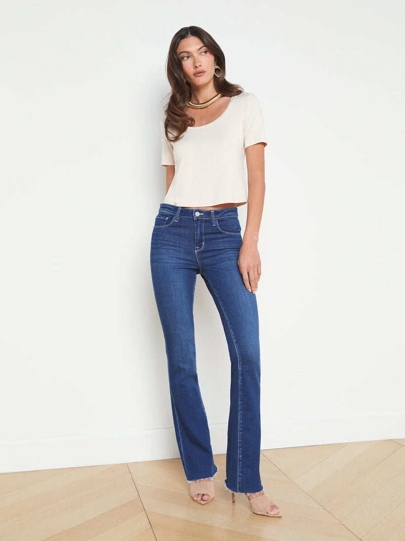 L’agence - Dana Scoop Neck Cropped Tee - Bisque