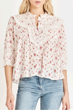 Loveshackfancy - Lorado Top - Carmine Rose