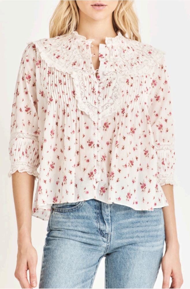 Loveshackfancy - Lorado Top - Carmine Rose