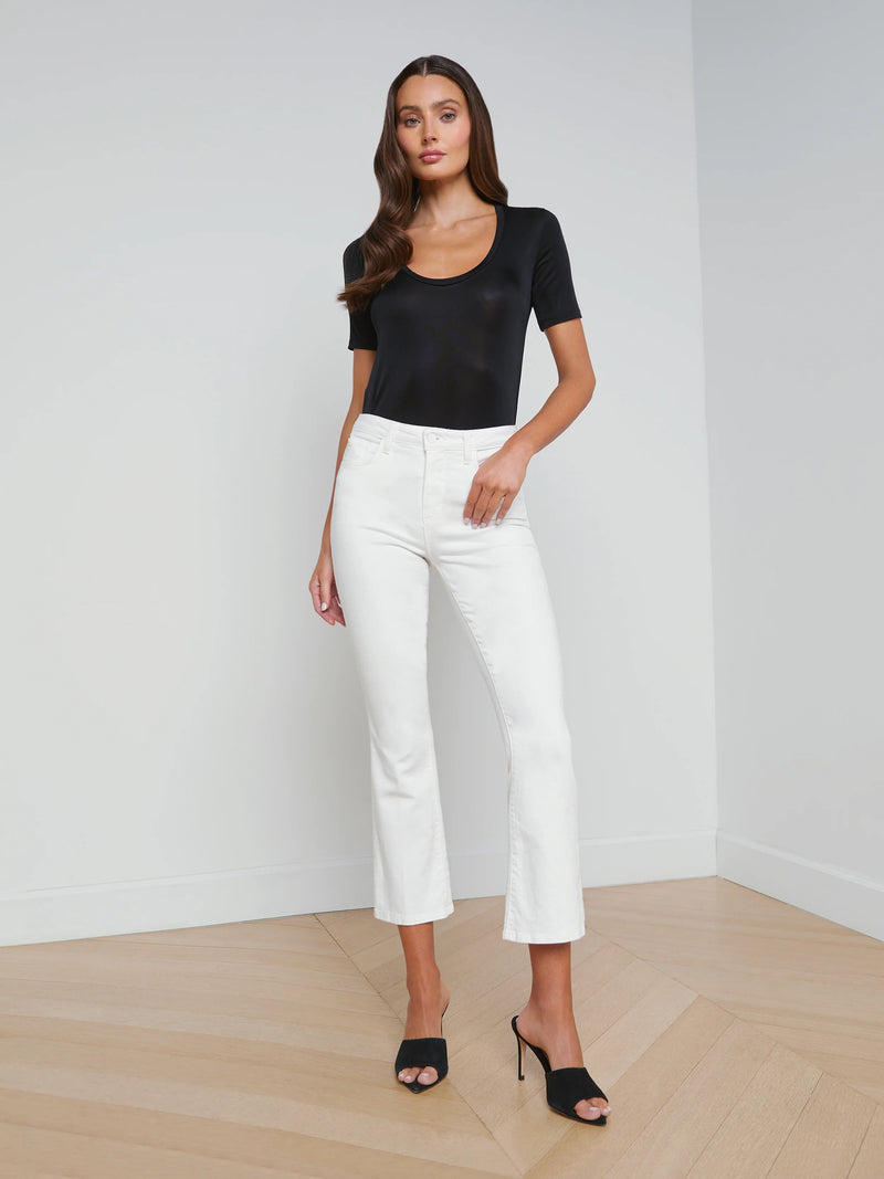 L’agence - Mira Cropped Micro Boot Jean - Blanc