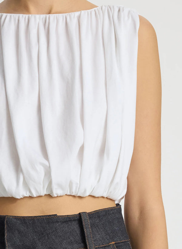 A.L.C - Nell Cropped Cotten Jersey Tee - White