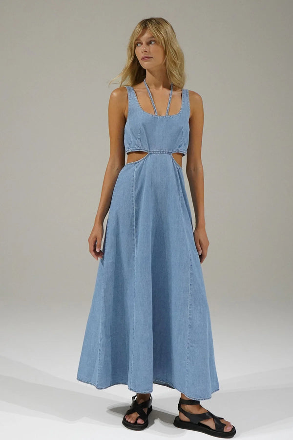 LNA - Lorelei Chambray Dress - Faded Blue