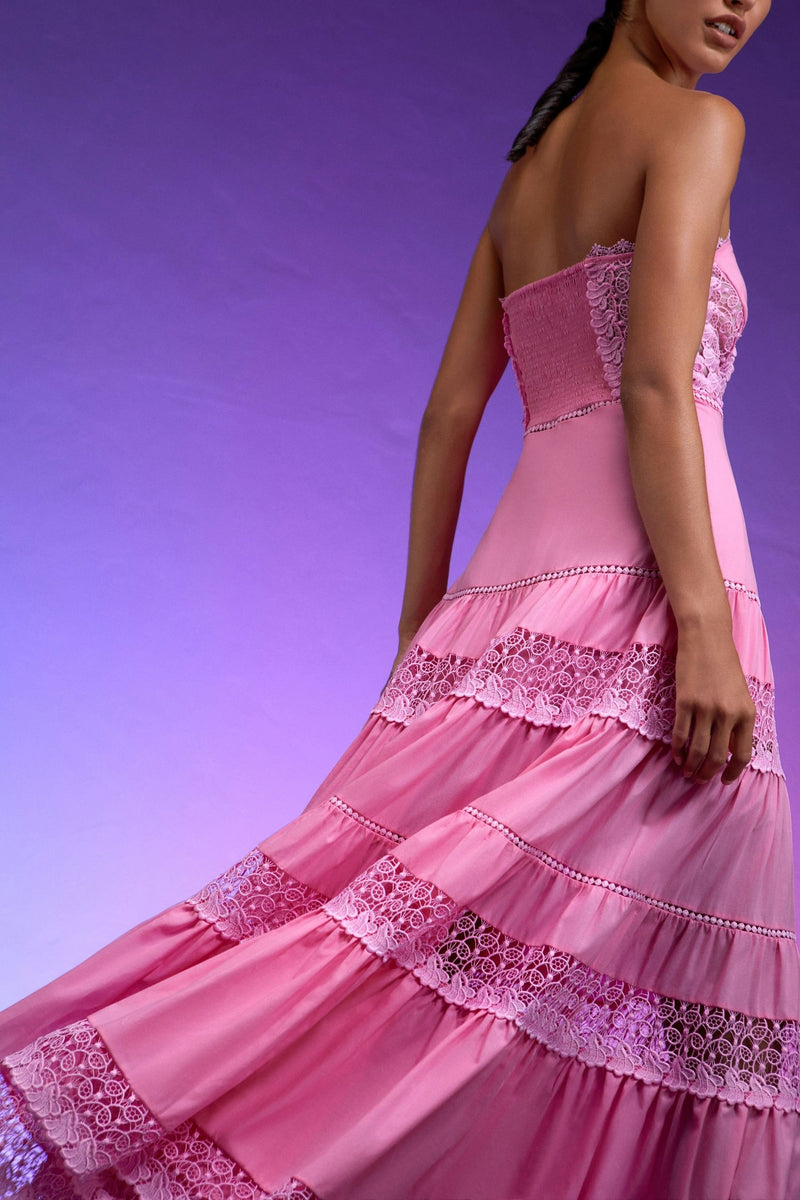 Charo Ruiz - Monnet Long Dress - Rose Quartz