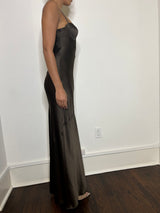 l'agence sayla silk maxi dress L'AGENCE Sayla Bias Cut Silk Maxi Dress | Brown | Size 10