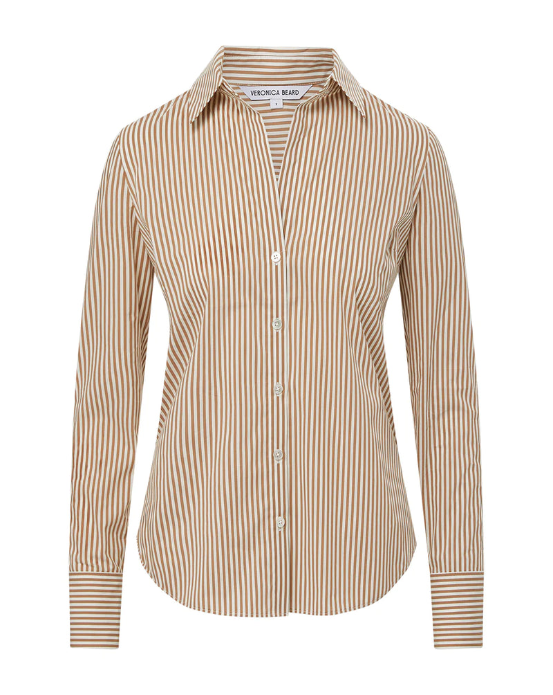Veronica Beard - Amelia Stripe Button Down Shirt - Acorn/White