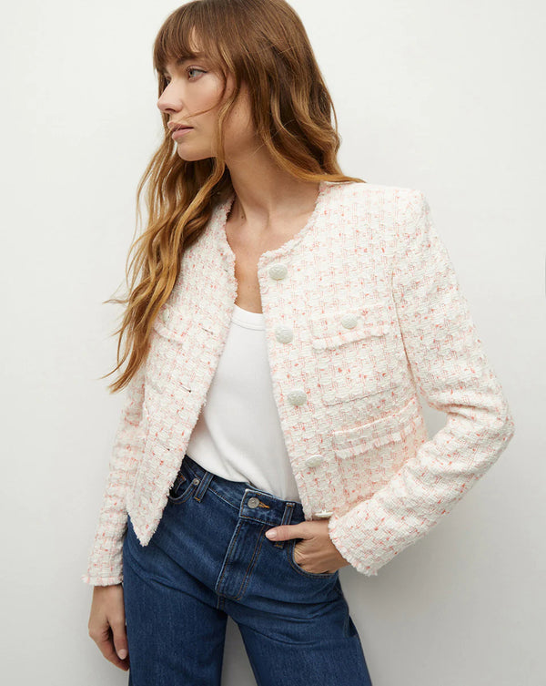 Veronica Beard - Olbia Tweed Jacket - Off White/Coral