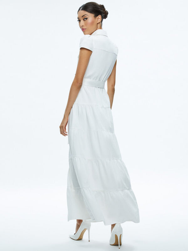Alice + Olivia - Miranda Denim Maxi Dress - Off White