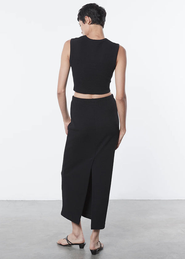 Enza Costa - Textured Jaquard Skirt - Black