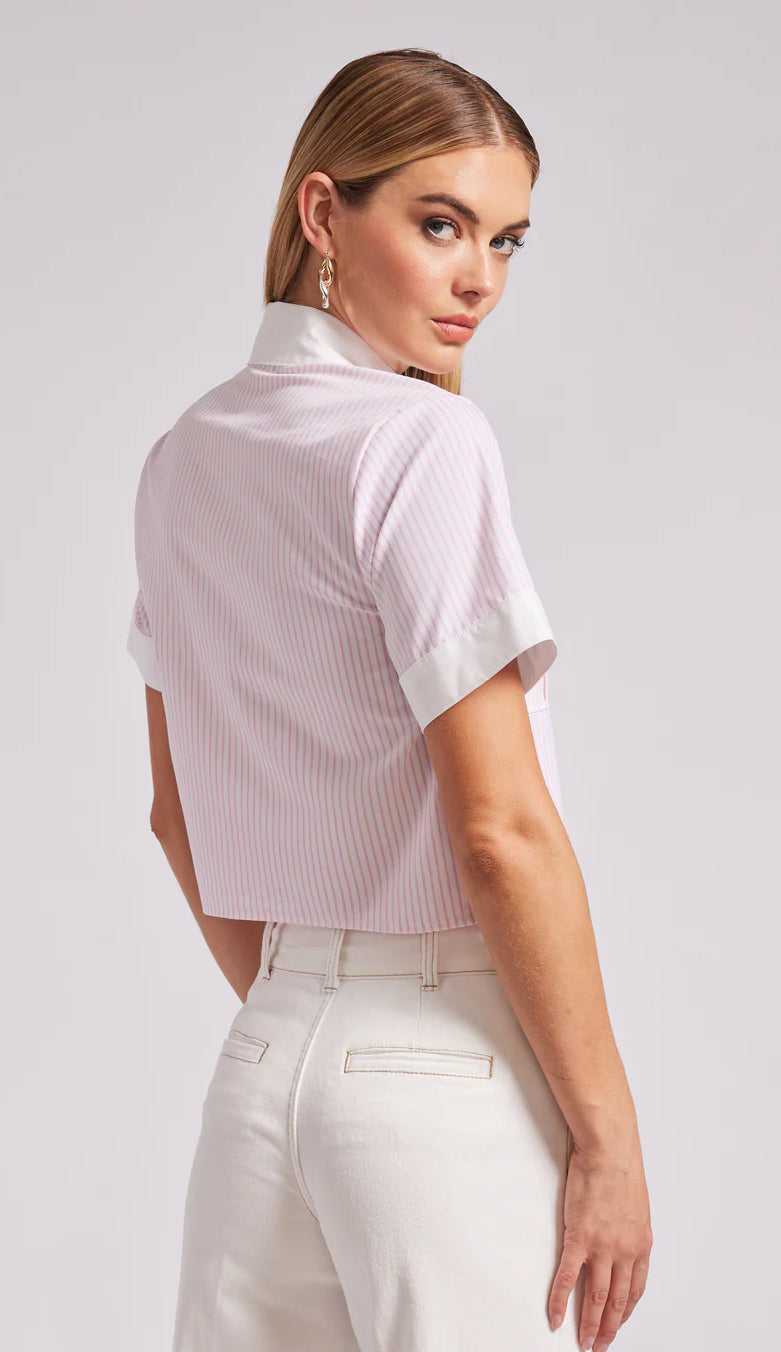 Generation Love - Alida Pinstripe Shirt - White/Pink